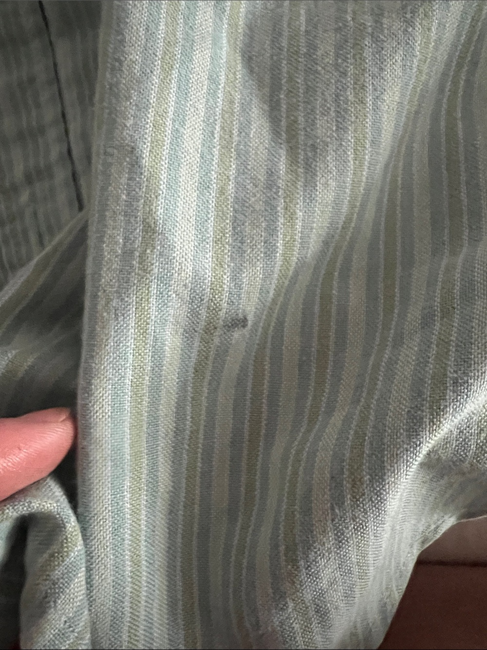 Vintage mint Green Striped Button Down Shirt embroidered emblem - Picture 9 of 9